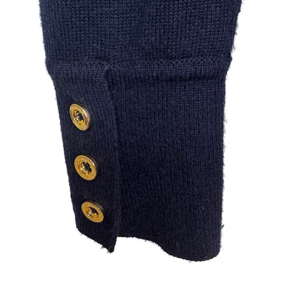 Lilly Pulitzer Size Small Wool Blend True Navy Cheetah Intarsia Charter Sweater - Picture 6 of 8